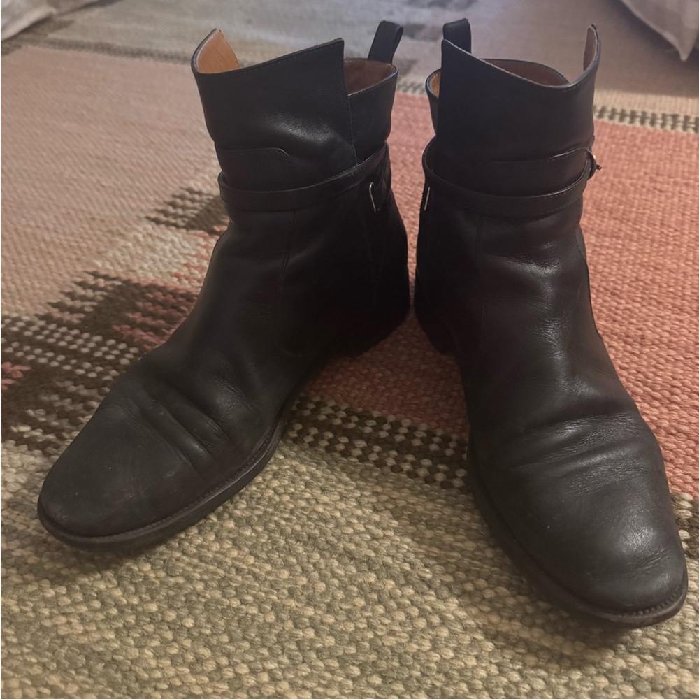 Balenciaga Black Leather Ankle Boots